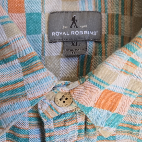 Royal Robbins XL Slab City Dobby Shirt Linen Organic Cotton Soapstone Men’s - Picture 5 of 8